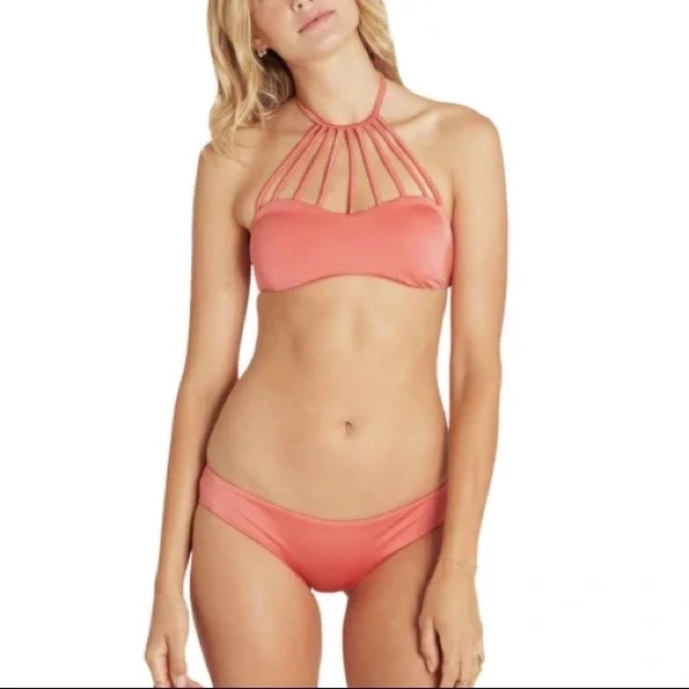 NWOT Billabong Sol Searcher Caged Halter Bikini, sz Large